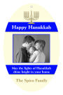Hanukkah Menorah Stripe Oval Bar Mitzvah Favor Tag